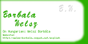 borbala welsz business card